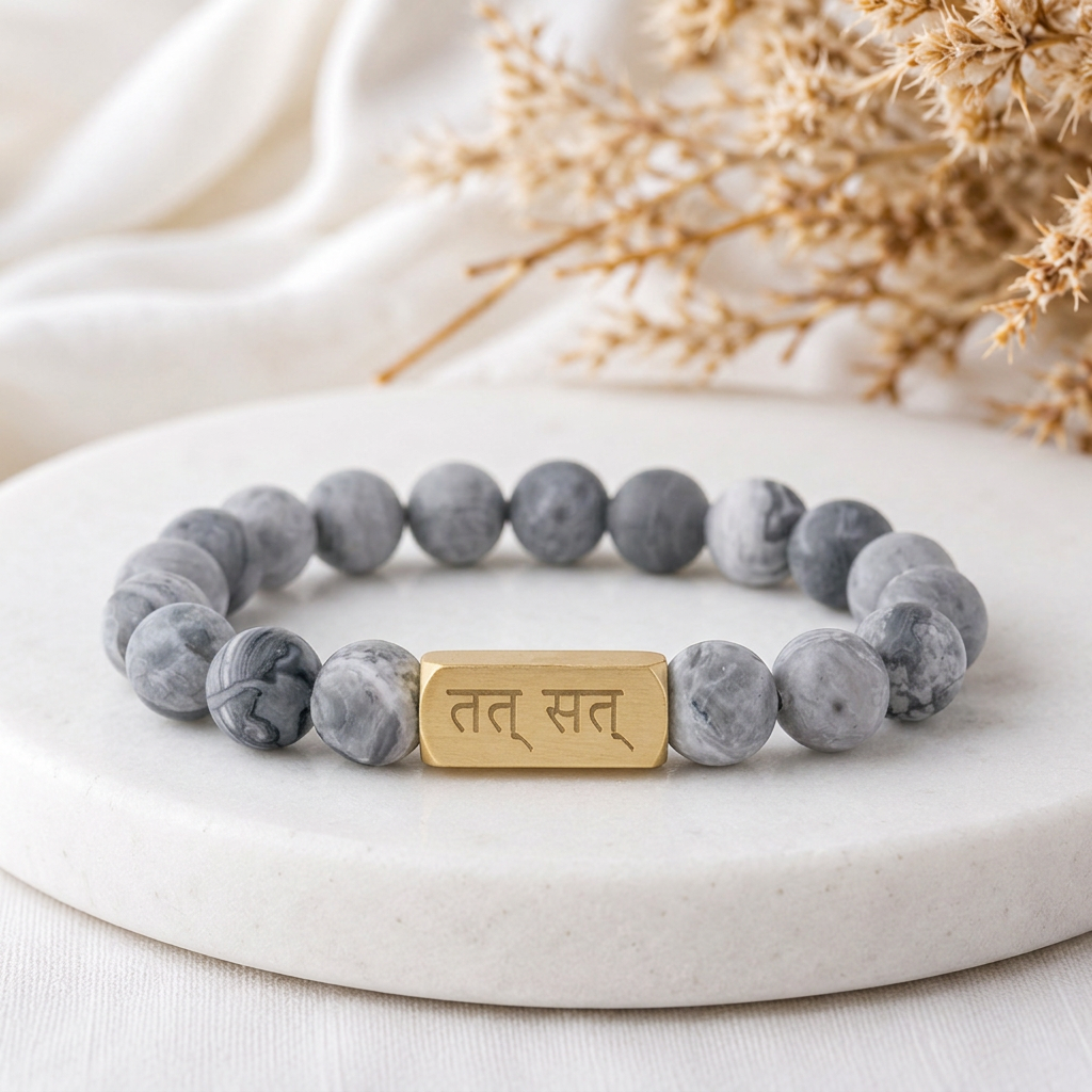 Map Grey Jasper | Numerology No. 4 | For Peace & Clarity
