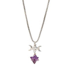Amethyst with Pentacle & Crescent Moon